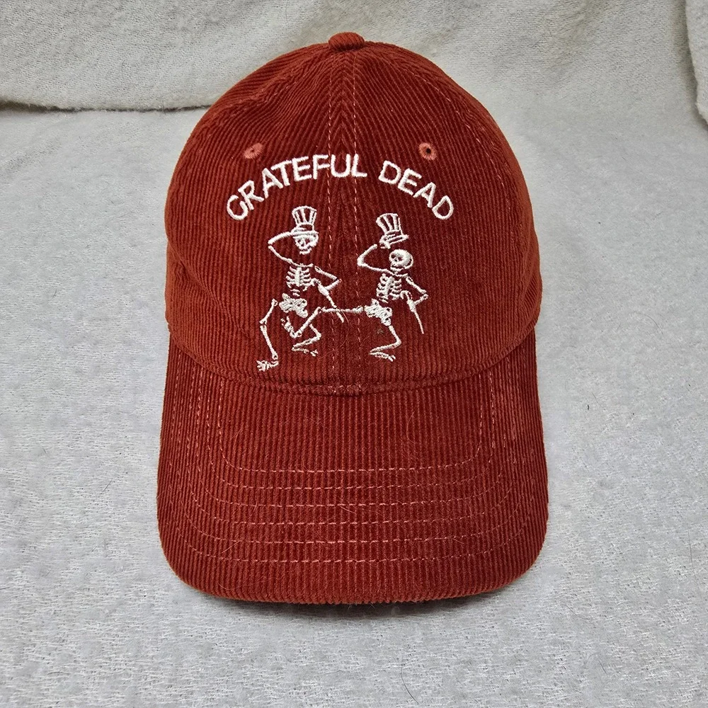 Grateful‎ Dead Baseball Cap Rust Orange Corduroy Dancing Skeletons Hat